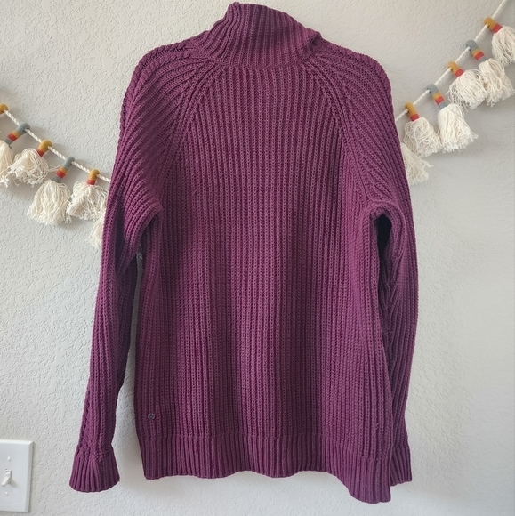 Lululemon Bring The Cozy Fisherman Chunky Knit Mock Neck Sweater Warm Outdoor 8 - Picture 3 of 13